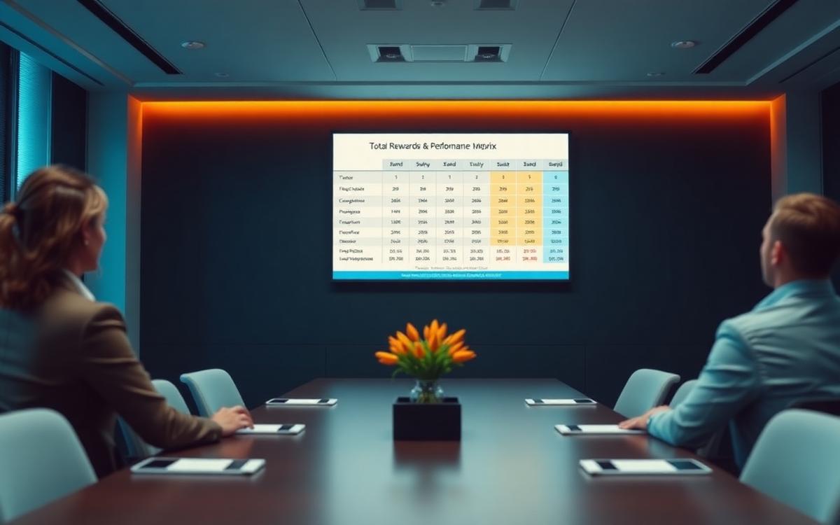 Bandas salariales y matriz de desempeño en pantalla