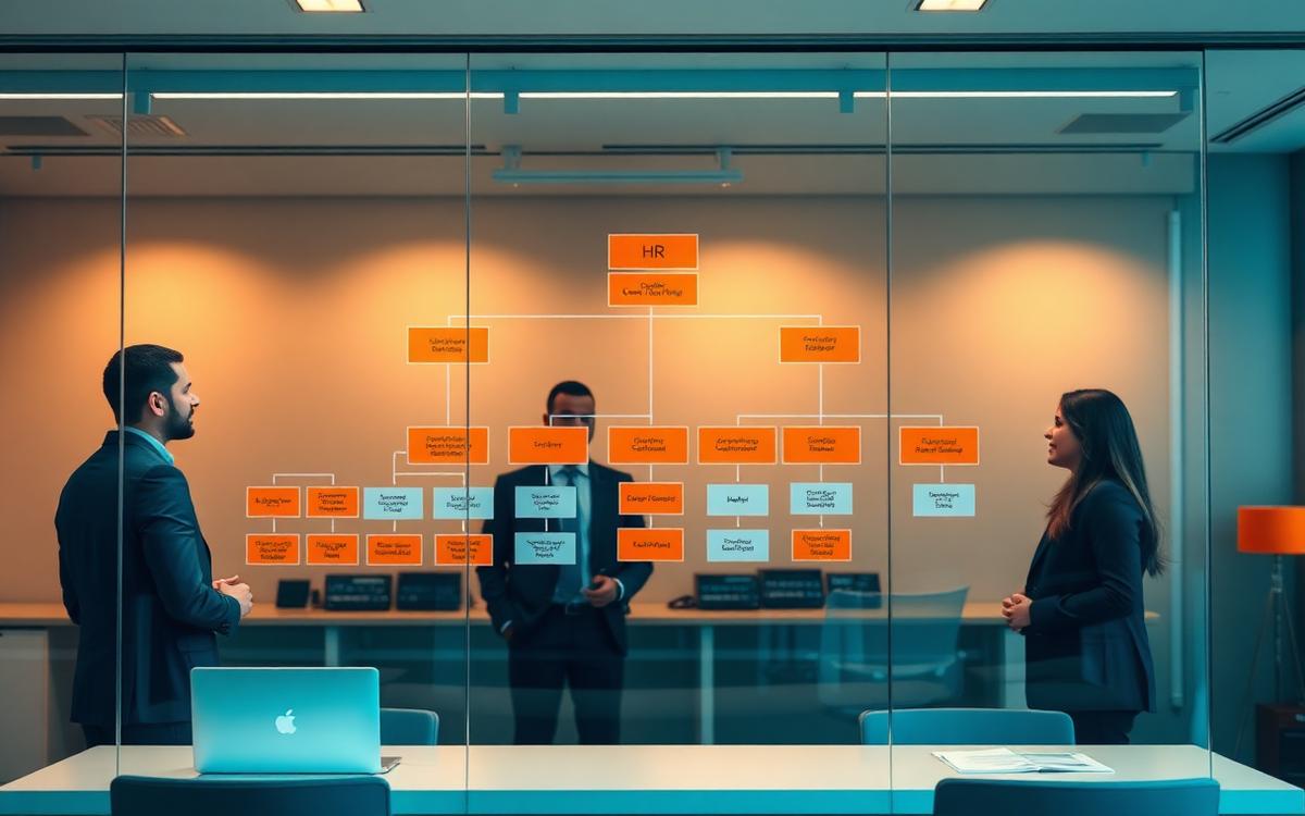 Organigrama de tramos y capas en muro de vidrio